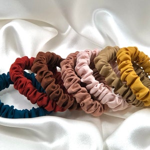 Silk scrunchie -Skinny - 19 momme Italian stretch silk