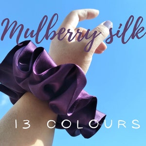 100% Mulberry Silk Scrunchie - 22 momme Mulberry silk - LARGE SIZE