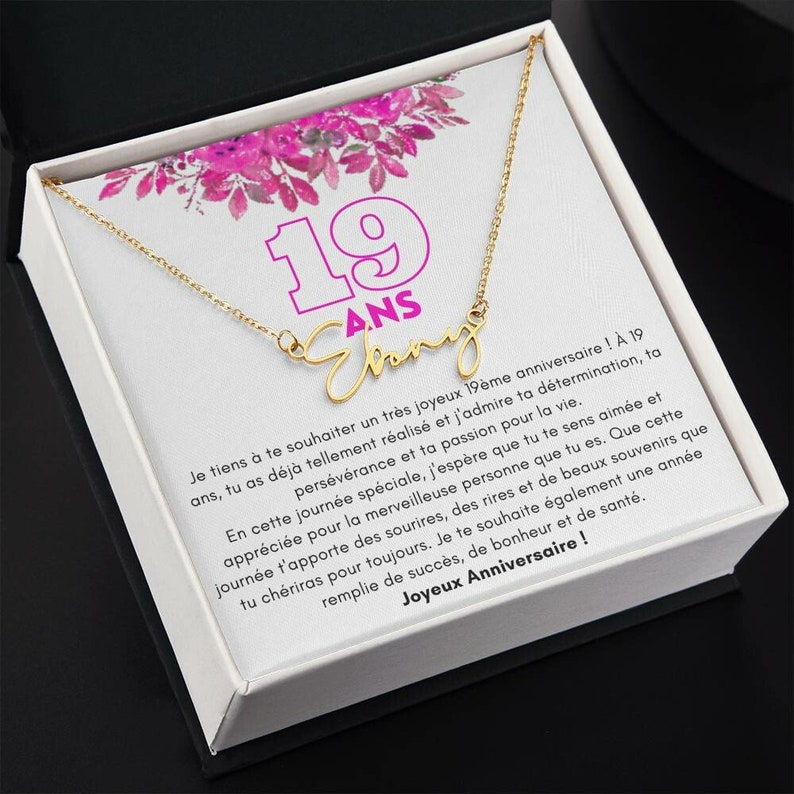 Cadeau 19 Ans Anniversaire Pour Fille Anniversaire Collier Etsy