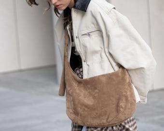 Suede Tan Hobo Bag - A Must-Have Stylish Handmade Bag for Women