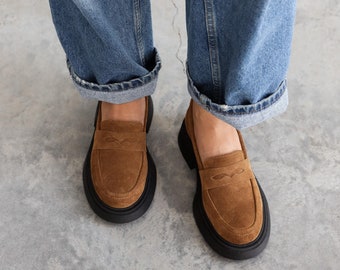 Suede Women Loafers - Chic and Comfy Brown Footwear