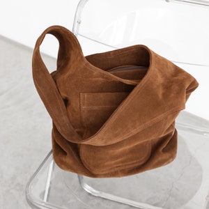 Brown Suede Shopper Bag - Perfect for Everyday Essentials