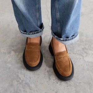 Suede Women Loafers - Chic and Comfy Brown Footwear