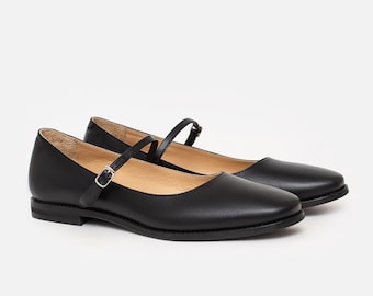 Handmade Black Mary Janes Shoes: Classic and Stylish