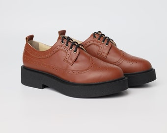 Derby Platform Shoes, Genuine Leather for Timeless Style