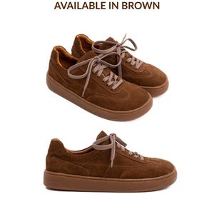 Elegantes zapatillas de ante descalzas: zapatos minimalistas con puntera ancha Brown