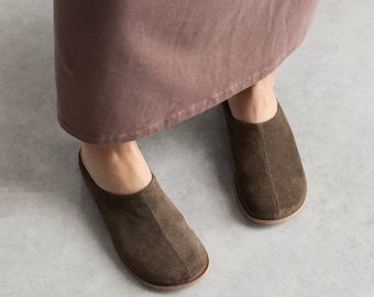Suede Anatomical Mules: Orthopedic Comfort Shoes