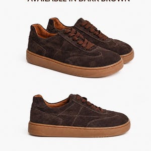 Elegantes zapatillas de ante descalzas: zapatos minimalistas con puntera ancha Dark brown & honey