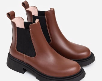 Handmade Leather Chelsea Boots: Women's Suede Ankle Shoes (Sizes 36-41)