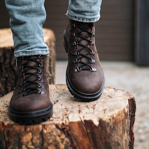 Handgemaakte echt leren herenschoenen, werklaarzen