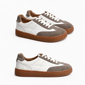 Elegantes zapatillas de ante descalzas: zapatos minimalistas con puntera ancha White and Grey