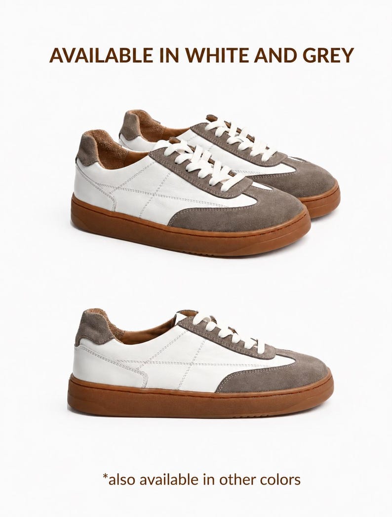 Elegantes zapatillas de ante descalzas: zapatos minimalistas con puntera ancha White and Grey