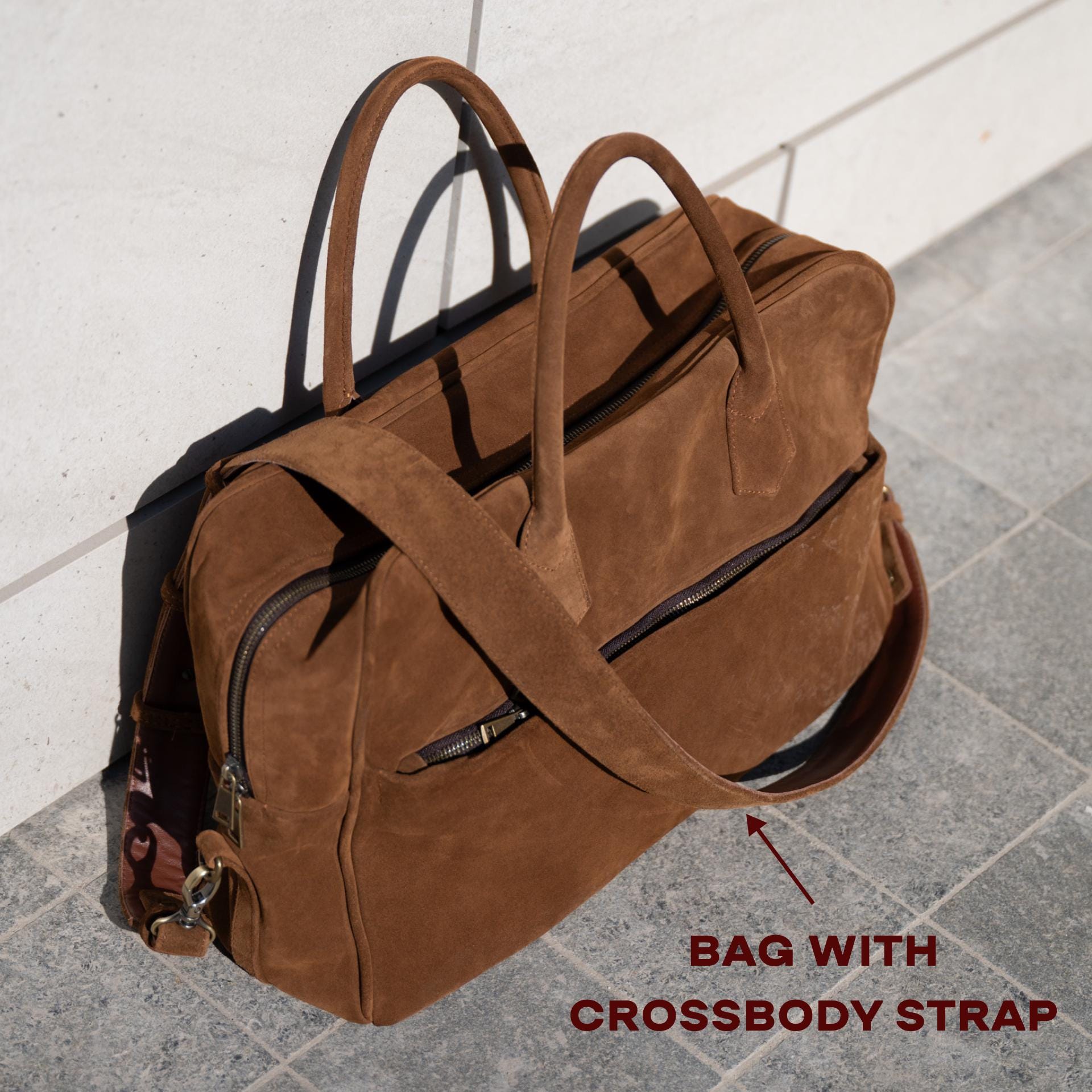 Handmade Suede Leather Duffle Bag: Weekender Travel Gym Bag - Etsy