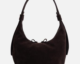 Brown Suede Hobo Bag – Handmade Shoulder Bag for Women