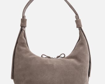 GOTOW Borsa Hobo Donna In Pelle Scamosciata Marrone - Retrò, Morbida, Grande Capacità, Con Tasca, Per Ufficio E Tempo Libero