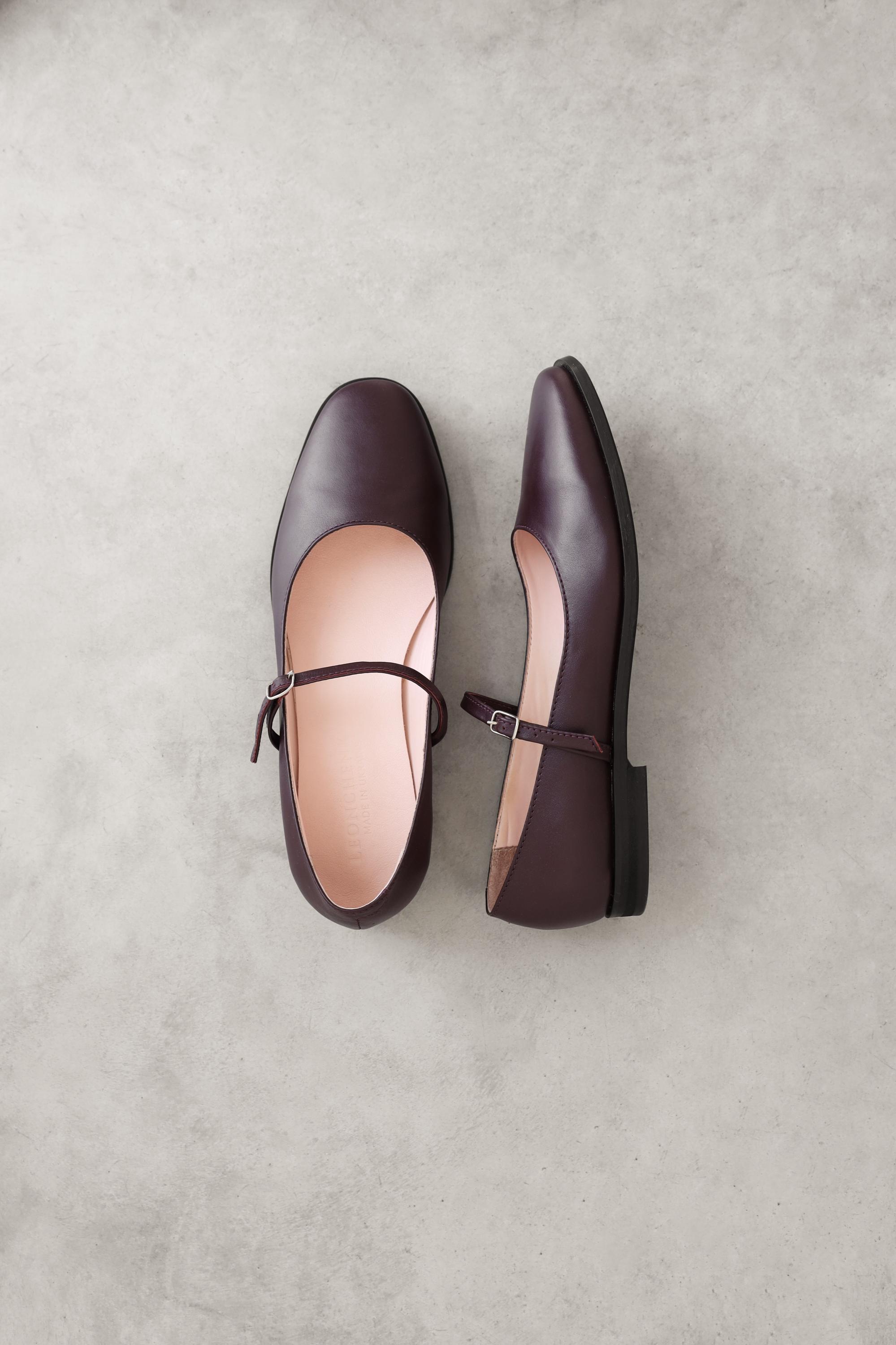 Burgundy Leather Mary Jane Shoes main image 0