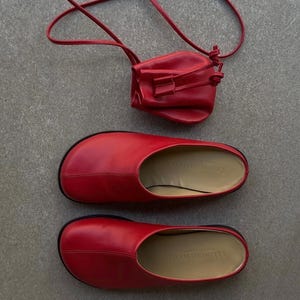 Red Leather Clogs: Wide Toe Shoes, Balance of Fashion & Comfort