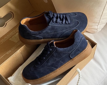 Handmade Suede Barefoot Sneakers: Wide Toe Box Minimalist Shoes