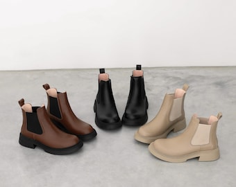 Handmade Leather Chelsea Boots: Women's Ankle Booties
