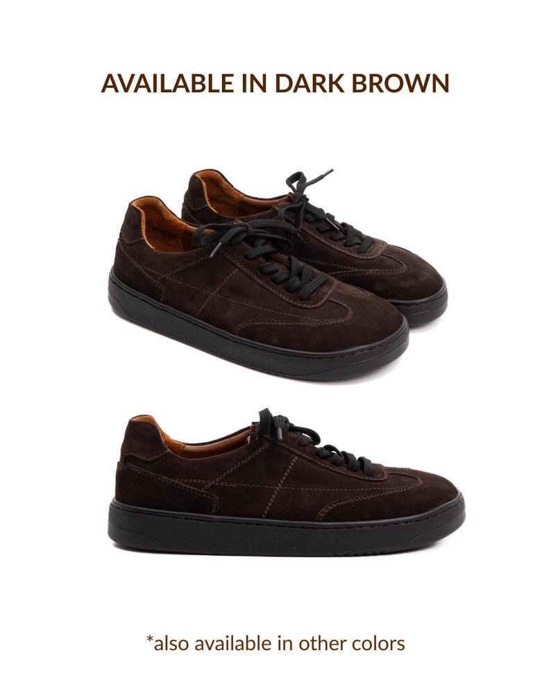 Elegantes zapatillas de ante descalzas: zapatos minimalistas con puntera ancha Dark brown