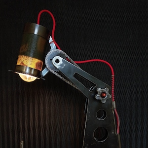 Military army militarist style table lamp / war steampunk loft industrial metal led edison lamp /Gift for him