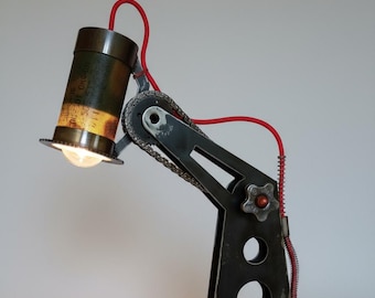 Military army militarist style table lamp / war steampunk loft industrial metal led edison lamp /Gift for him
