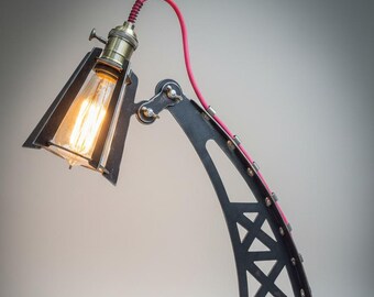 Steampunk table lamp light fixture metal iron retro reasing lamp with edison bulb