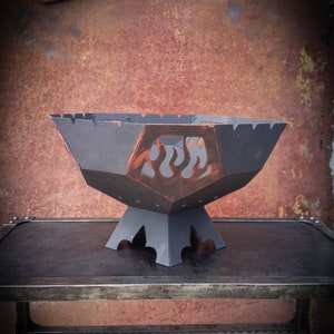 Iron Firepit barbeque BBQ fire bowl Grill for meat
