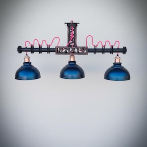 Lámpara de techo Edison de metal industrial estilo steampunk de 3 pantallas/lámpara colgante