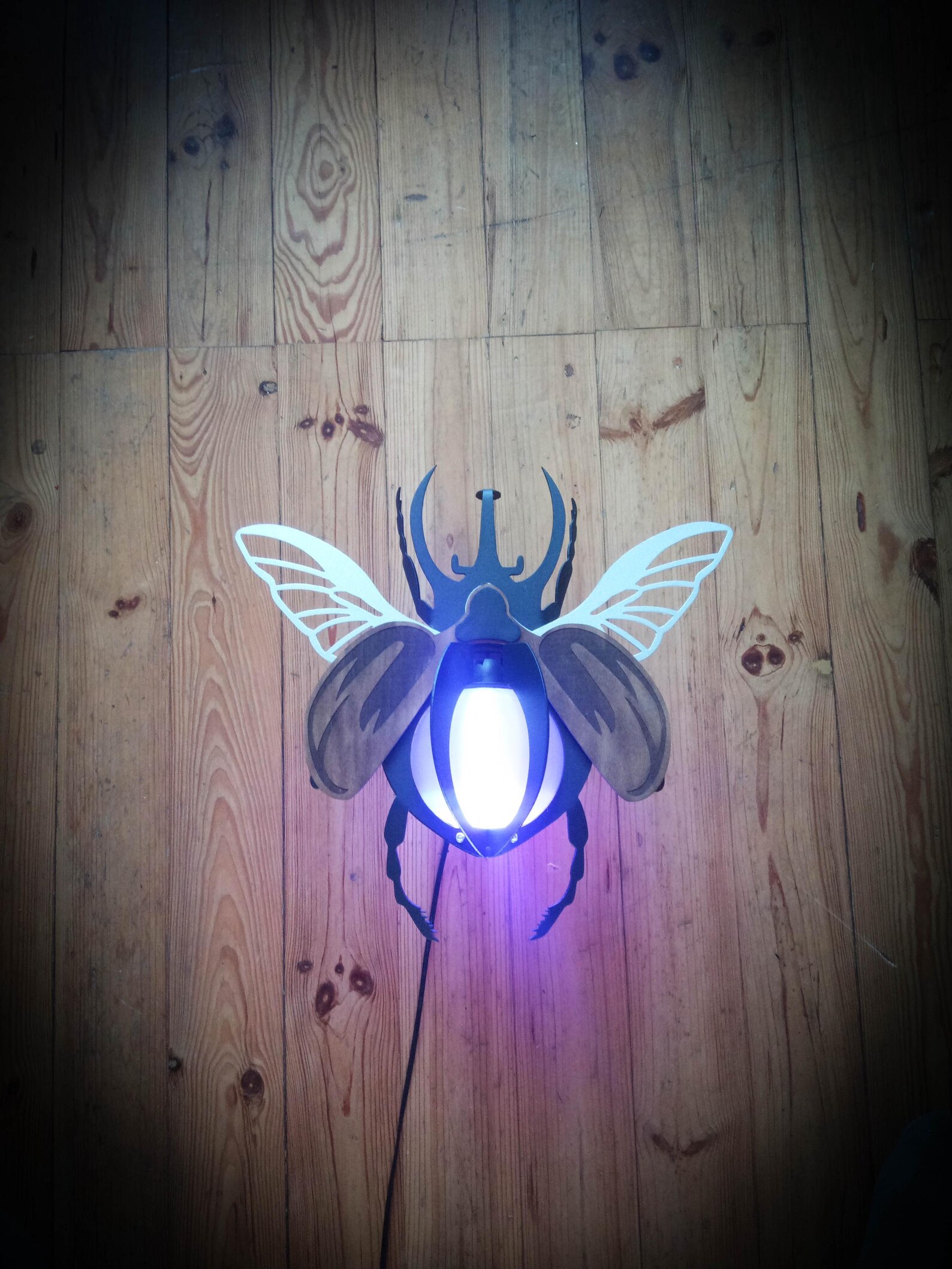 Hercules Beetle Metal Sculpture, Insect With Horns and Wings Spread ...