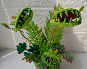 The Venus flytrap, a predatory, toothy fluffy flower monster hallowen decor