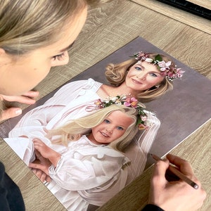 Personalized Mom & Daughter Portrait – Realistic Hand Drawn Colored Pencil Art | Mother’s Day Gift