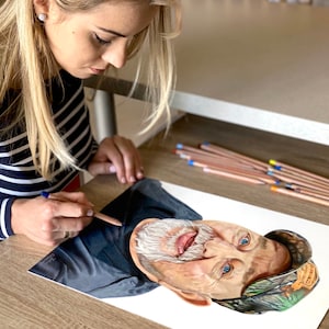 Custom Grandparents Portrait – Hand Drawn Realistic Colored Pencil Art | Heartwarming Gift