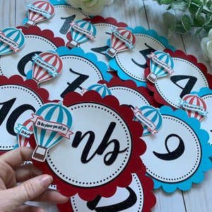 oh the places you&#39;ll go Birthday, cat and hat photo banner, first year banner, hot air balloon banner, thing one, thing two banner