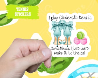 Cinderella  tennis sticker, Tennis Racket sticker, Waterproof tennis stickers. Cute tennis sticker. Funny tennis sticker