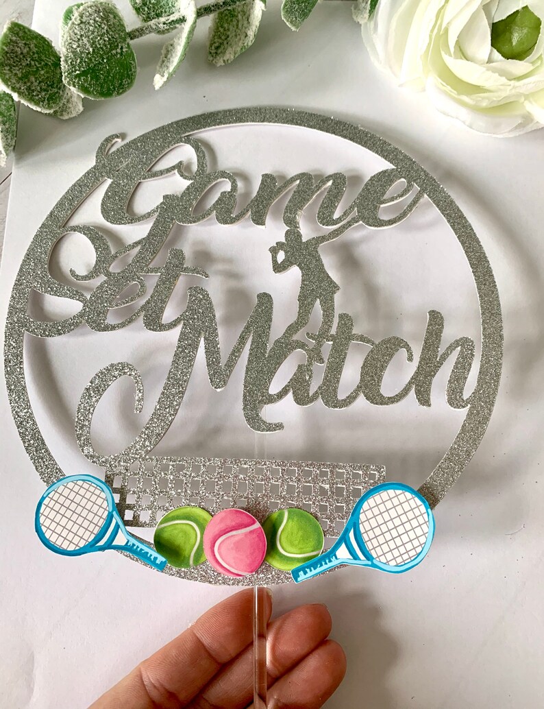 Tennis cake topper / Tennis party decor / Tennis Obsessed / Etsy