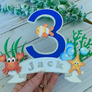 Under the Sea Cake topper / Under the Ocean cake topper / Under the Ocean birthday / Sea Creatures birthday