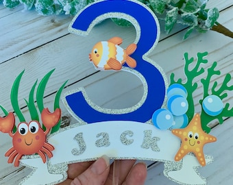 Under the Sea Cake topper / Under the Ocean cake topper / Under the Ocean birthday / Sea Creatures birthday