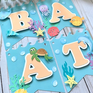 Under the Ocean Banner  / Pastel Under the sea banner / Nautical Banner / Pastel happy birthday garland / Birthday banner