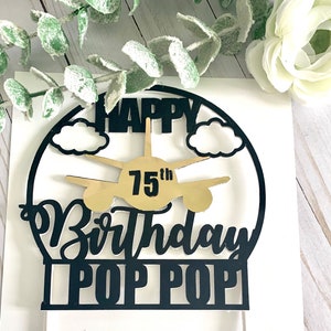 Airplane Cake topper/ Vintage Cake topper Happy birthday / Veteran cake topper / WW airplane  cake topper / Airforce airplane cake topper
