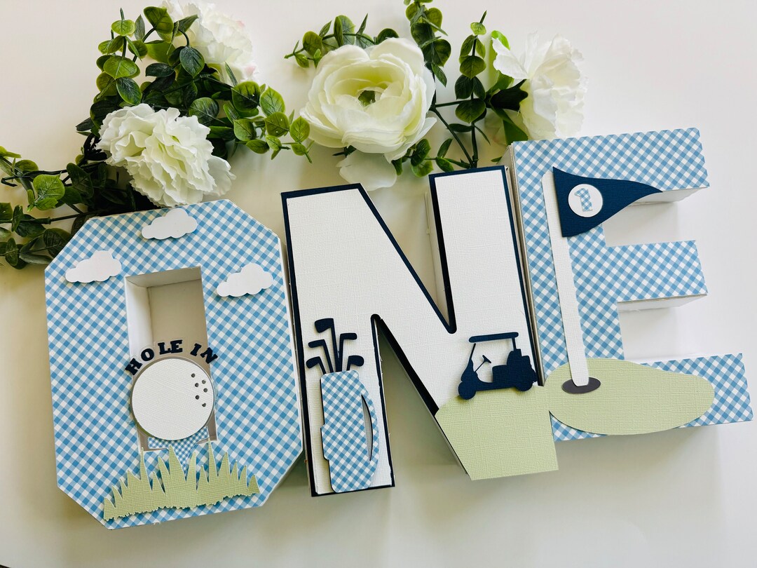 Hole in One, 3D Letters, Golf Birthday 3D Letters, Golf 1st Birthday