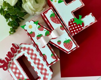Sweet ONE 3d letters, Berry Sweet ONE, Sweet birthday, 1st Birthday, Strawberry birthday, Sweet birthday, ONE 3d Letters, Custom 3d letters