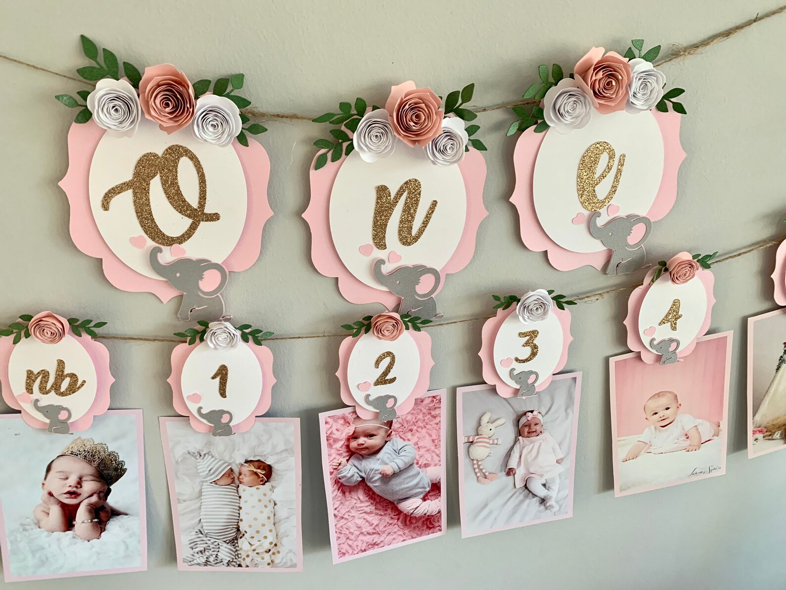 Floral Milestone Photo Banner Photo Banners 1st Birthday Etsy