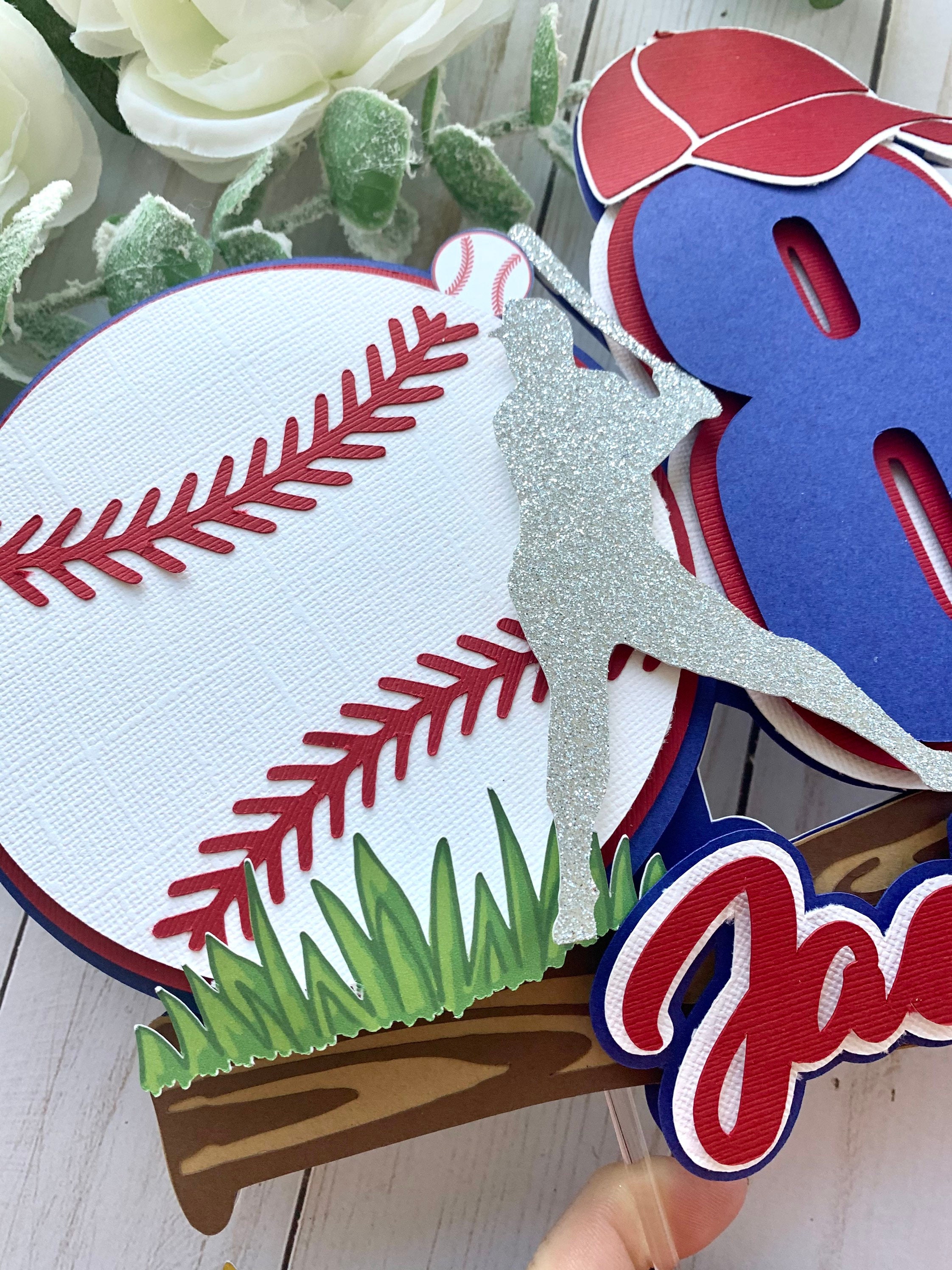 Baseball cake topper Baseball First Birthday Sports Cake Etsy