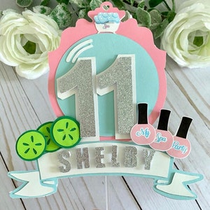 Spa party cake topper, Personalized spa cake topper, spa party, Pamper Party, Beauty Party Decorations, Makeover image 3