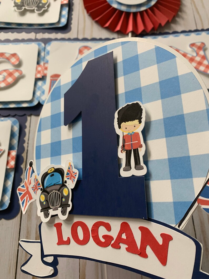 London Theme Cake Topper / London Taxi / 1st Birthday / London Etsy