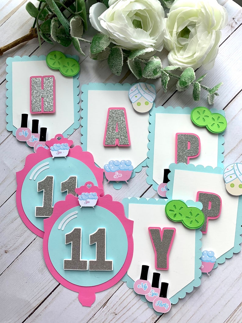 Spa party cake topper, Personalized spa cake topper, spa party, Pamper Party, Beauty Party Decorations, Makeover image 9