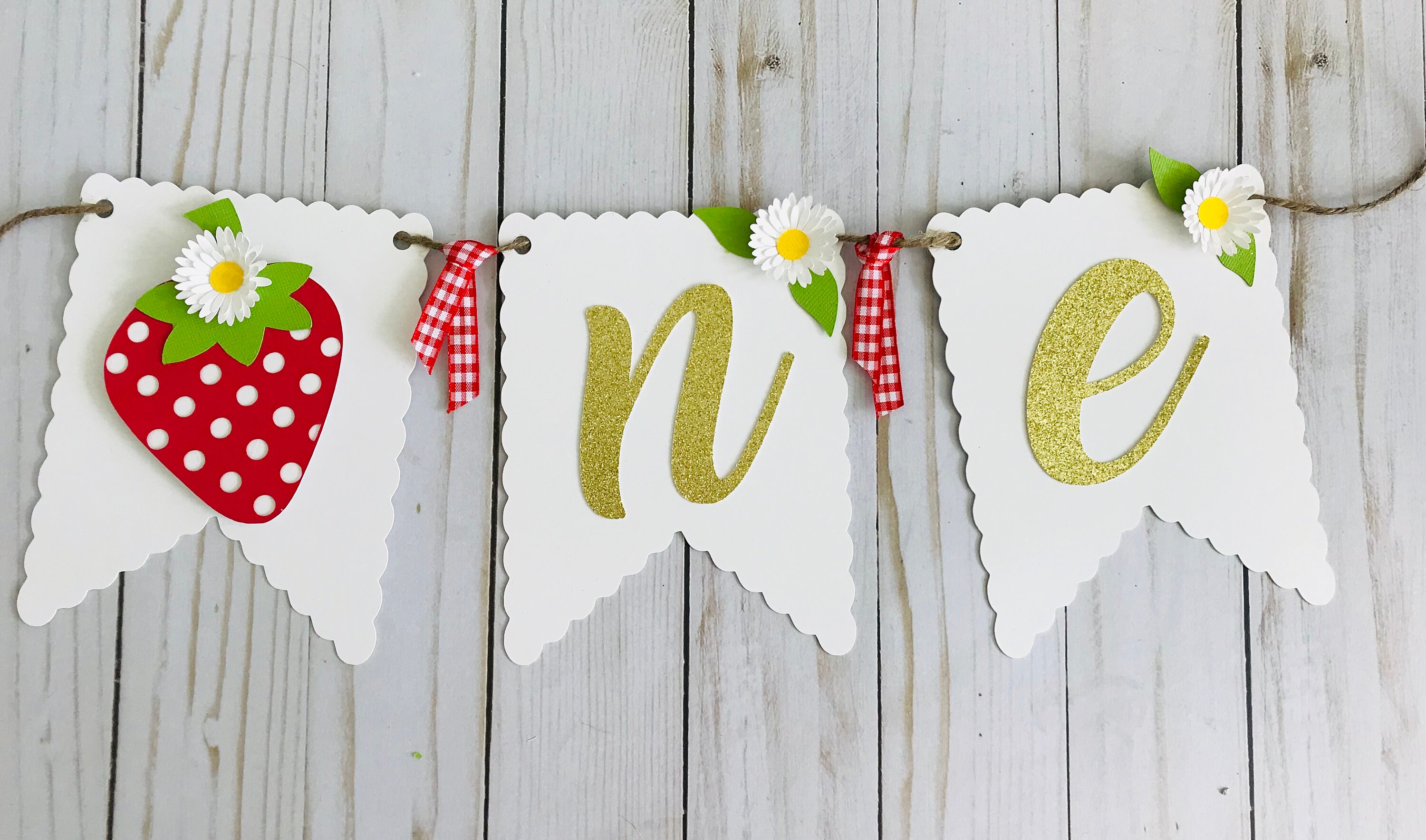 Strawberry Theme High Chair Banner - First Birthday Decor For Girls, Cake Smash Photo Prop, 80 Inch Long - View #9