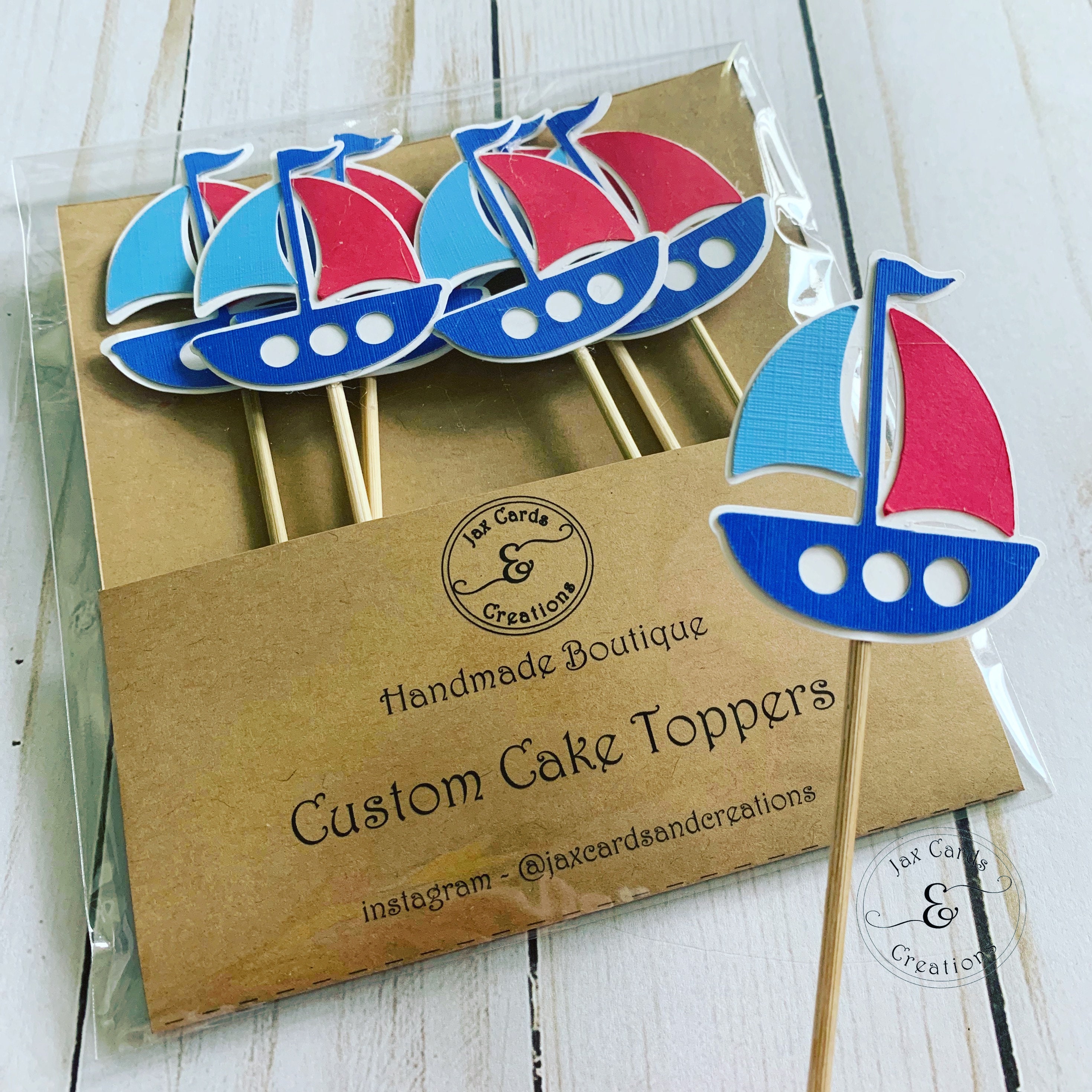 edible cake topper sailboat