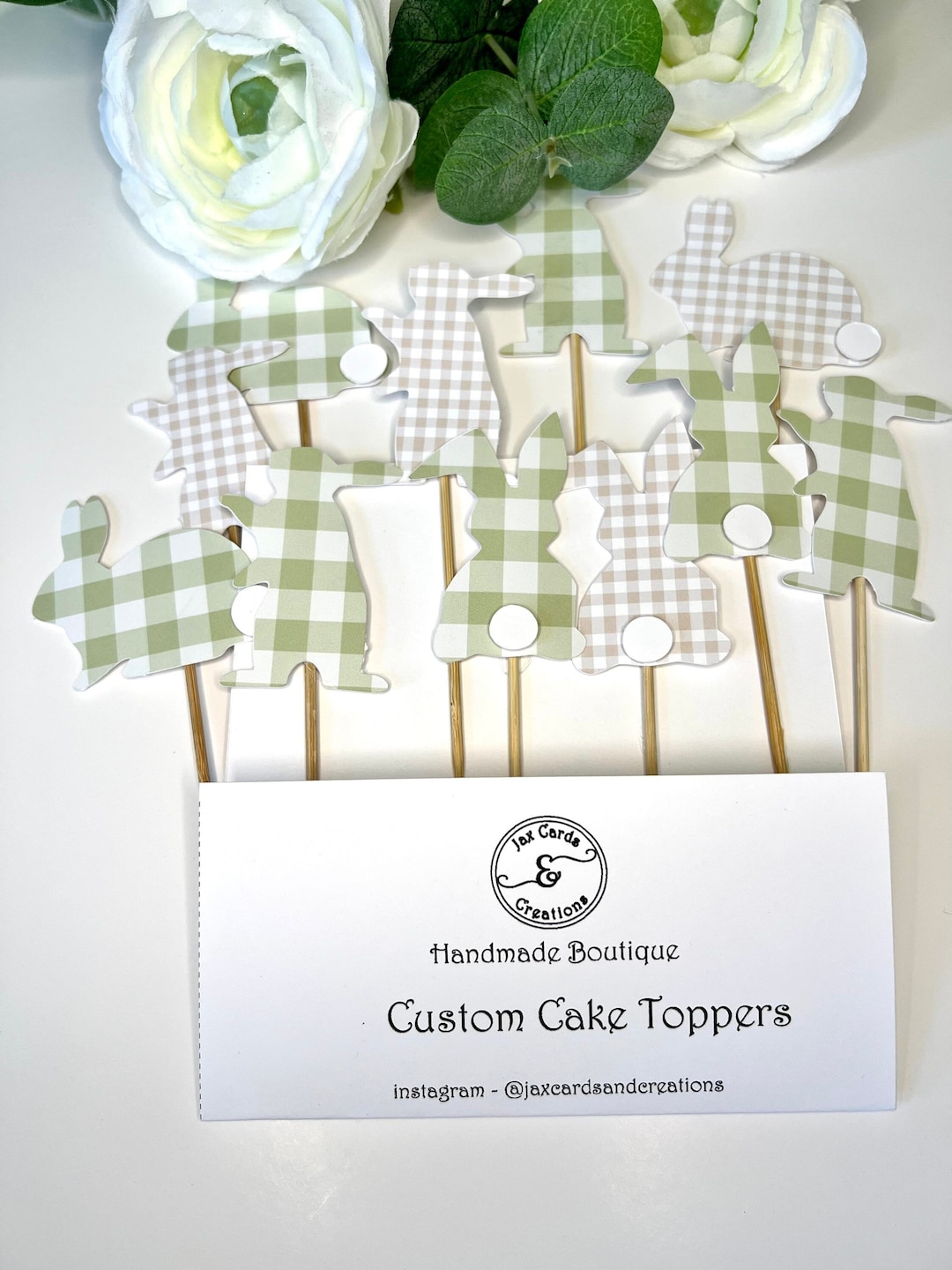 Easter Bunny Cake Toppers, Easter Cupcake Toppers, Bunny Cake Toppers